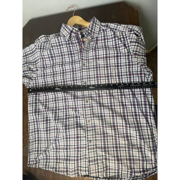 ARIAT Pro Series XL Plaid Shirt Collared Short Sleeve Performance Shirt Outdoor - Picture 7 of 10